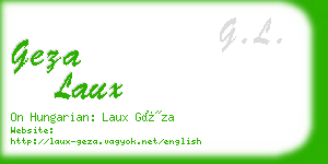 geza laux business card